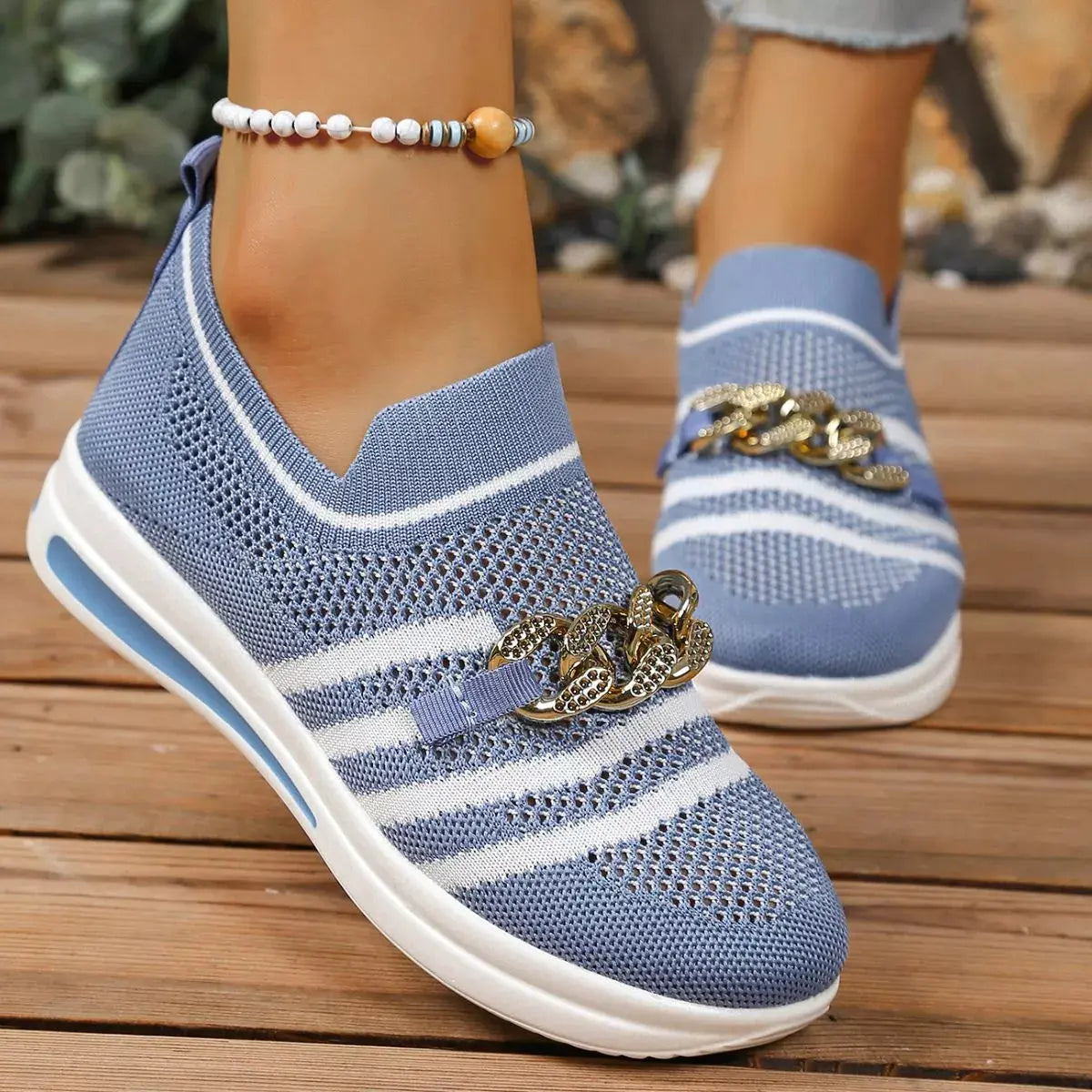 Round Toe Mesh Slip-Ons Simply Love