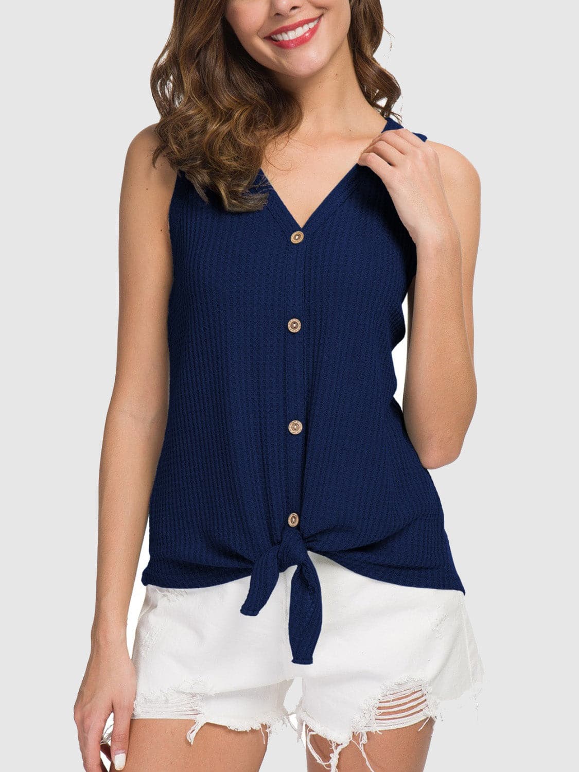 Tied V-Neck Tank.