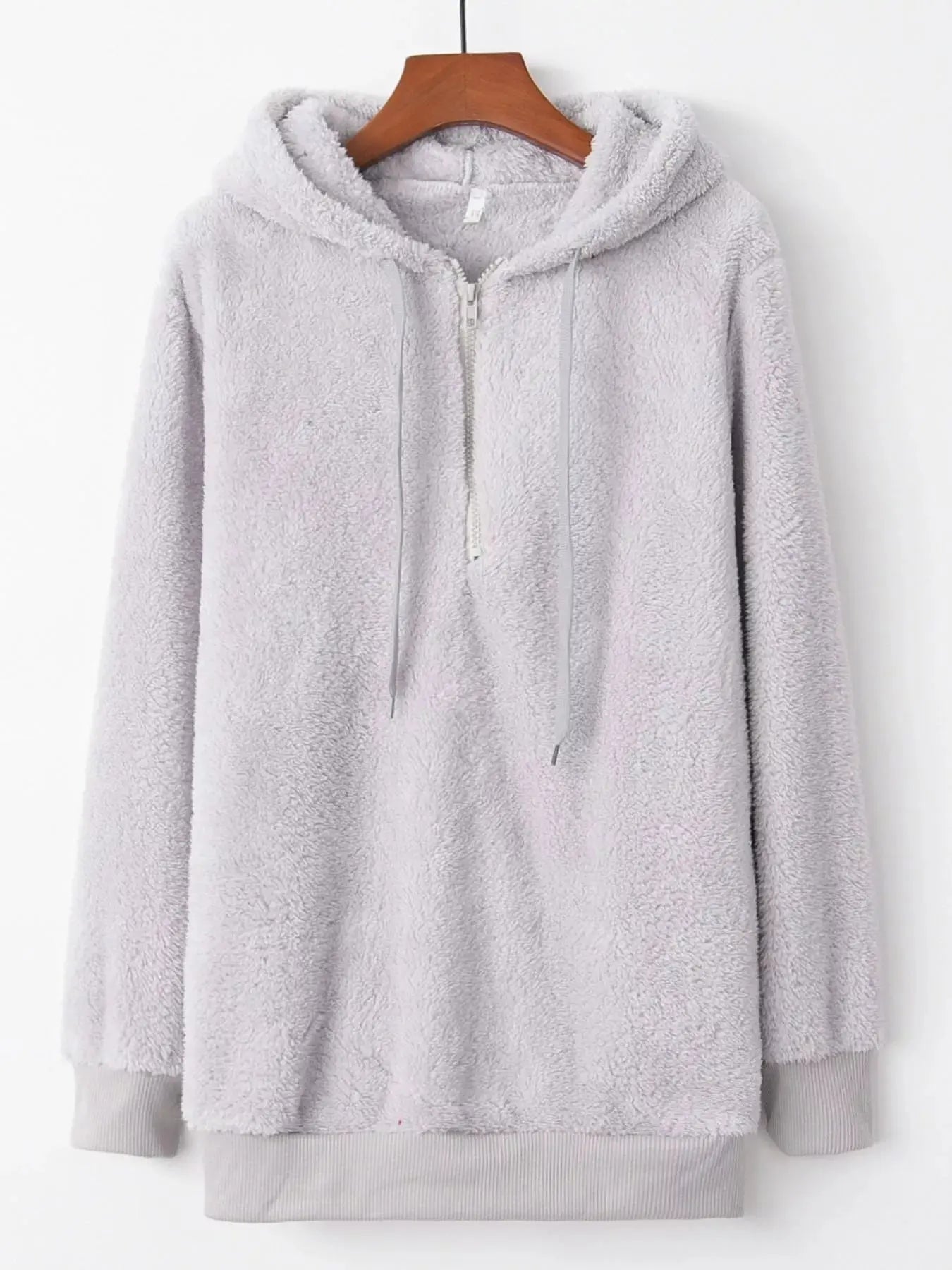 Plus Size Fleece Hoodie Half Zip With Drawstring Pockets Simply Love