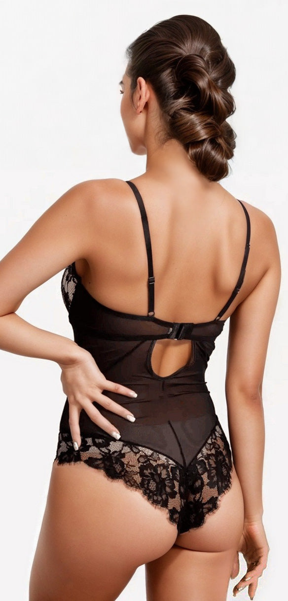 Bridal Cut Out Strappy Teddy - Apparel & Accessories > Lingerie