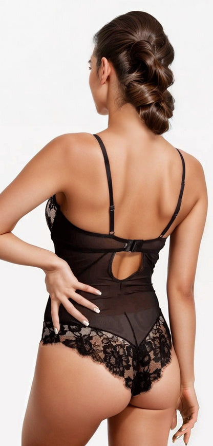 Bridal Cut Out Strappy Teddy - Apparel & Accessories > Lingerie