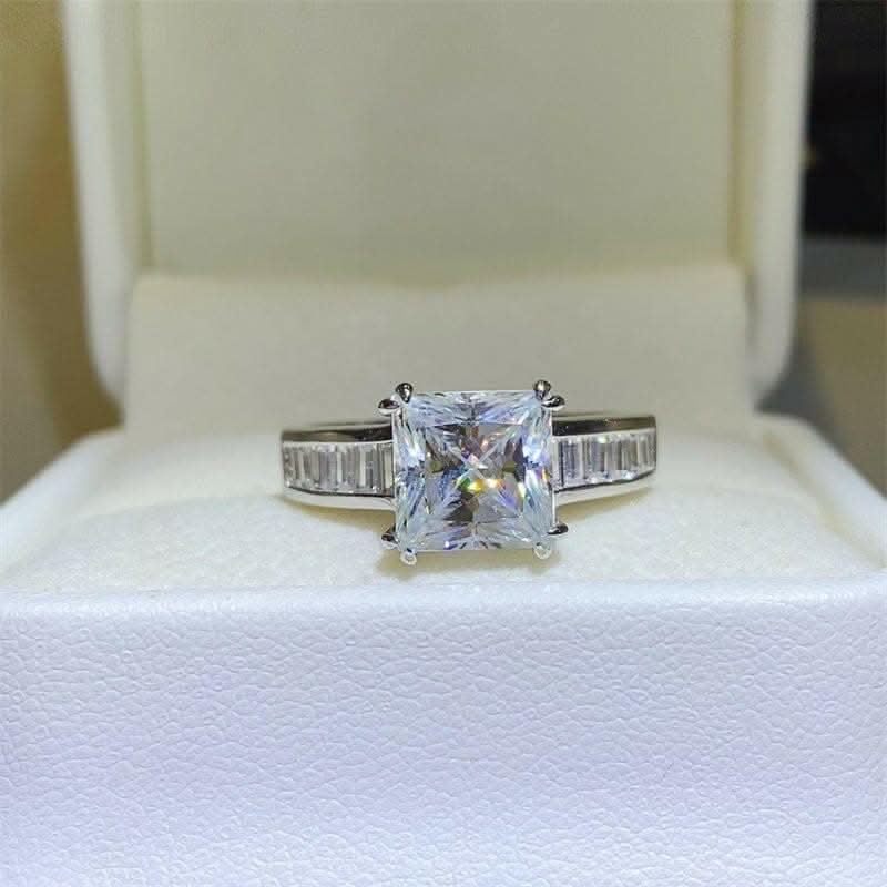 3 Carat Moissanite 925 Sterling Silver Square Shape Ring - Love Salve