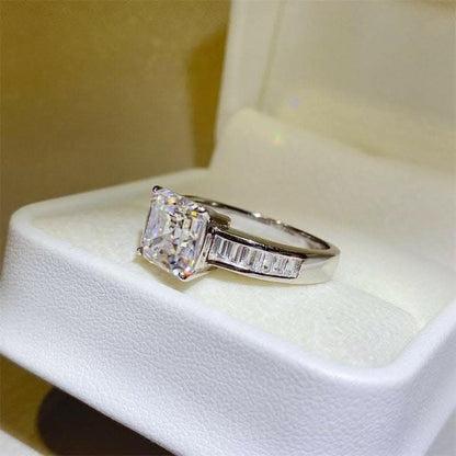 3 Carat Moissanite 925 Sterling Silver Square Shape Ring - Love Salve