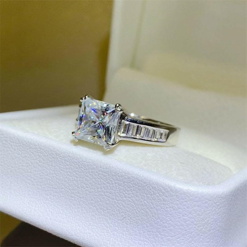 3 Carat Moissanite 925 Sterling Silver Square Shape Ring - Love Salve