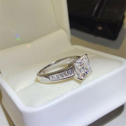 3 Carat Moissanite 925 Sterling Silver Square Shape Ring - Love Salve