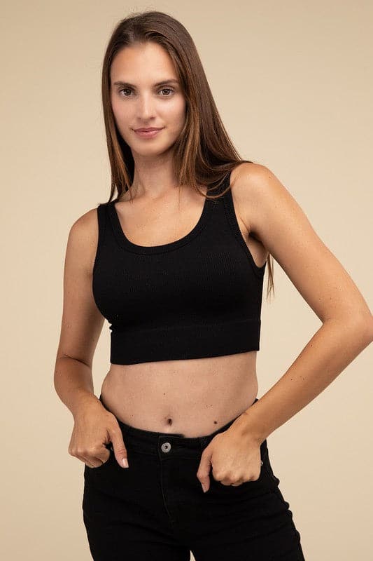 Ribbed Seamless Crop Top.