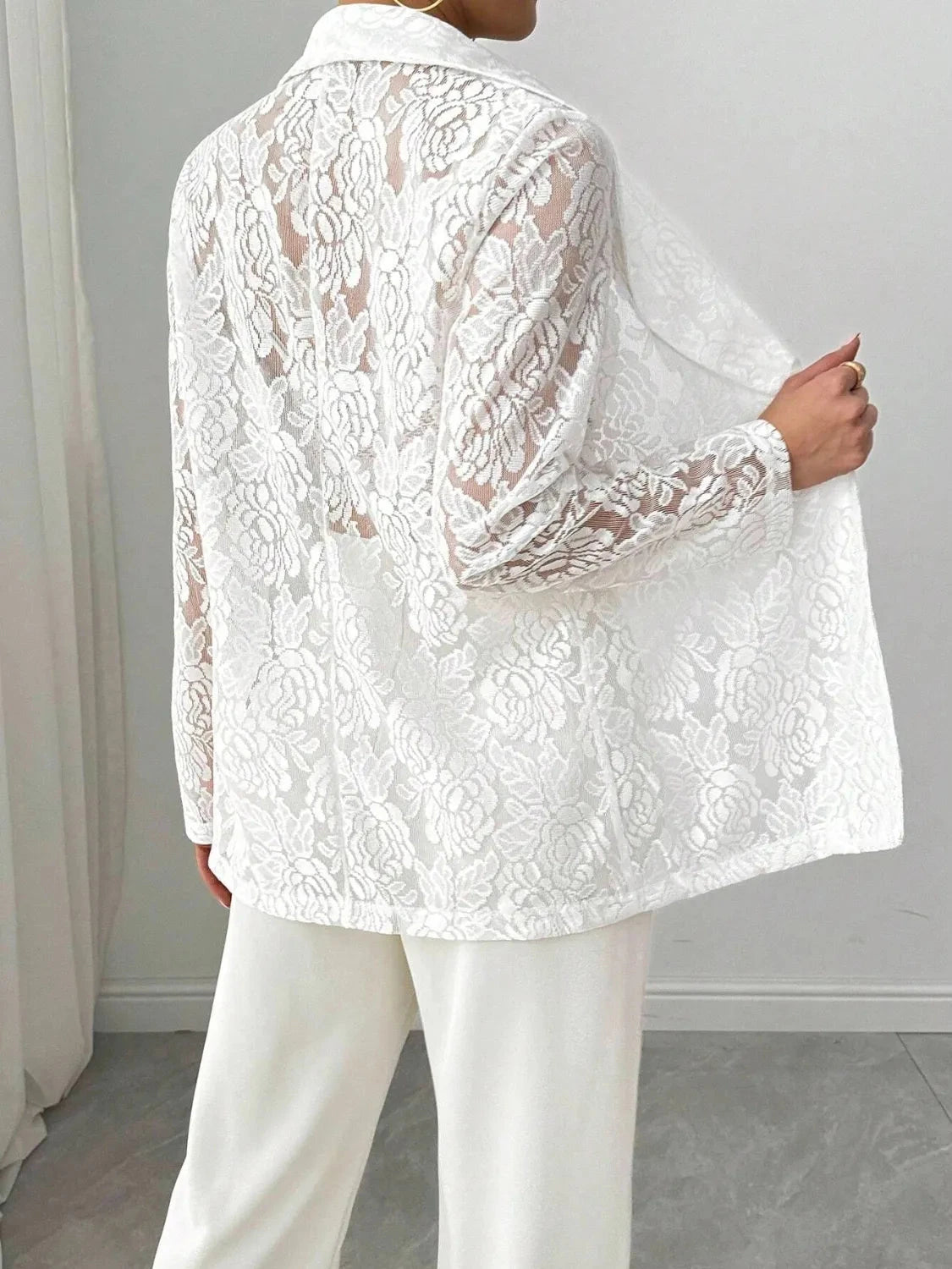 Chic Sheer Lace Lapel Blazer Coco’s Tee Boutique