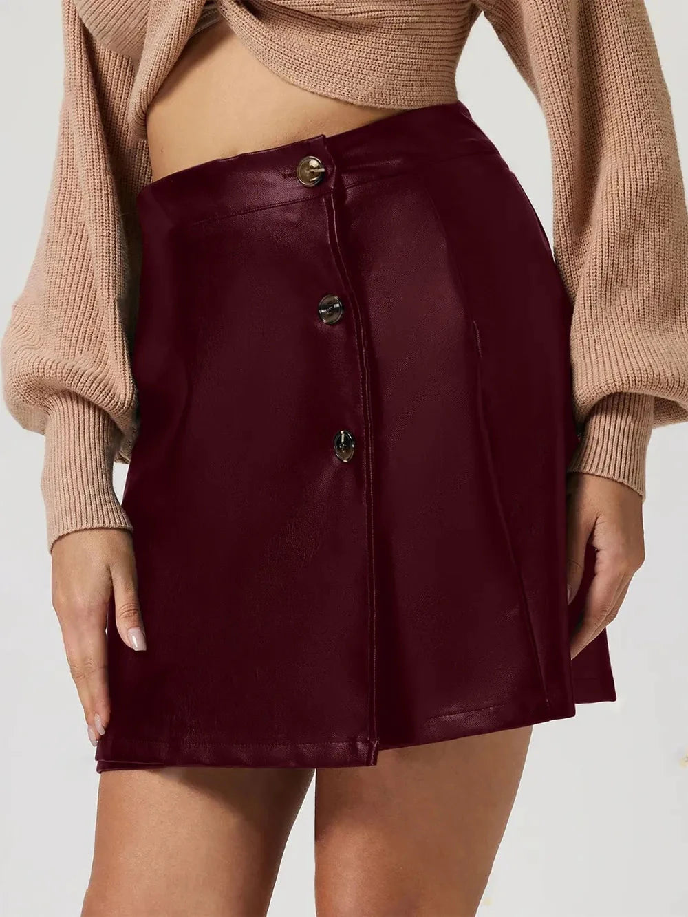 Buttoned High Rise Mini Skirt Coco’s Tee Boutique
