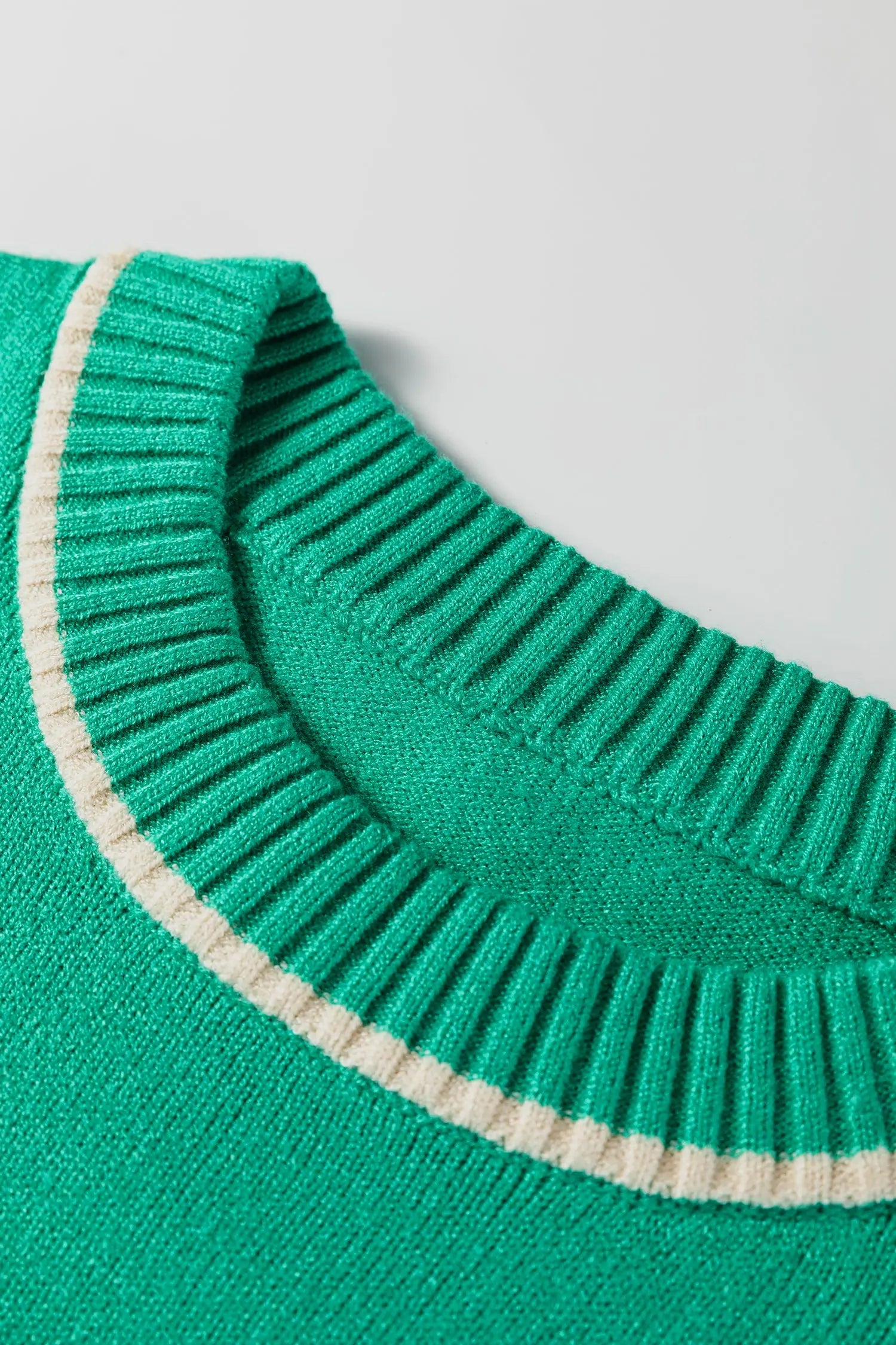 Sea Green Contrast Detail Drop Shoulder Baggy Oversized Knit Sweater Dear-Lover Dropshipping