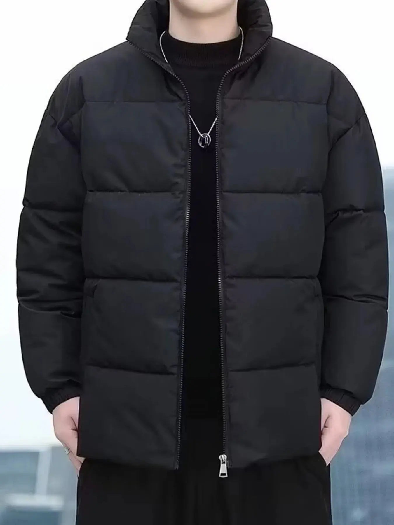 Men's Plus Size Quilted Zip Up Winter Coat Simply Love