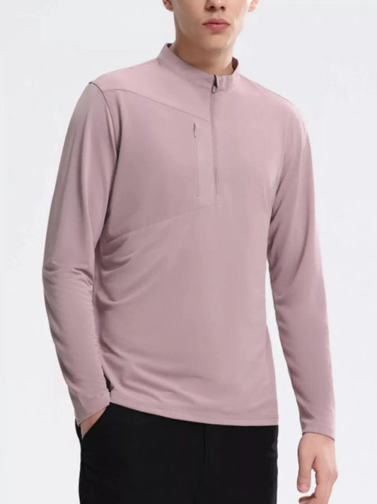 Men's Plus Size Slim Fit Quarter-Zip Sweatshirt Simply Love