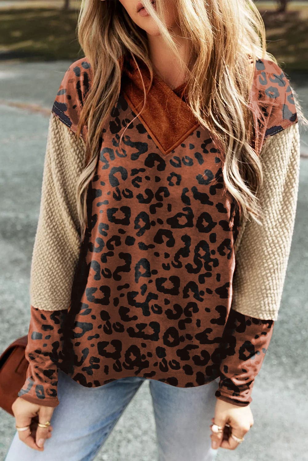 Leopard Dropped Shoulder Hoodie.