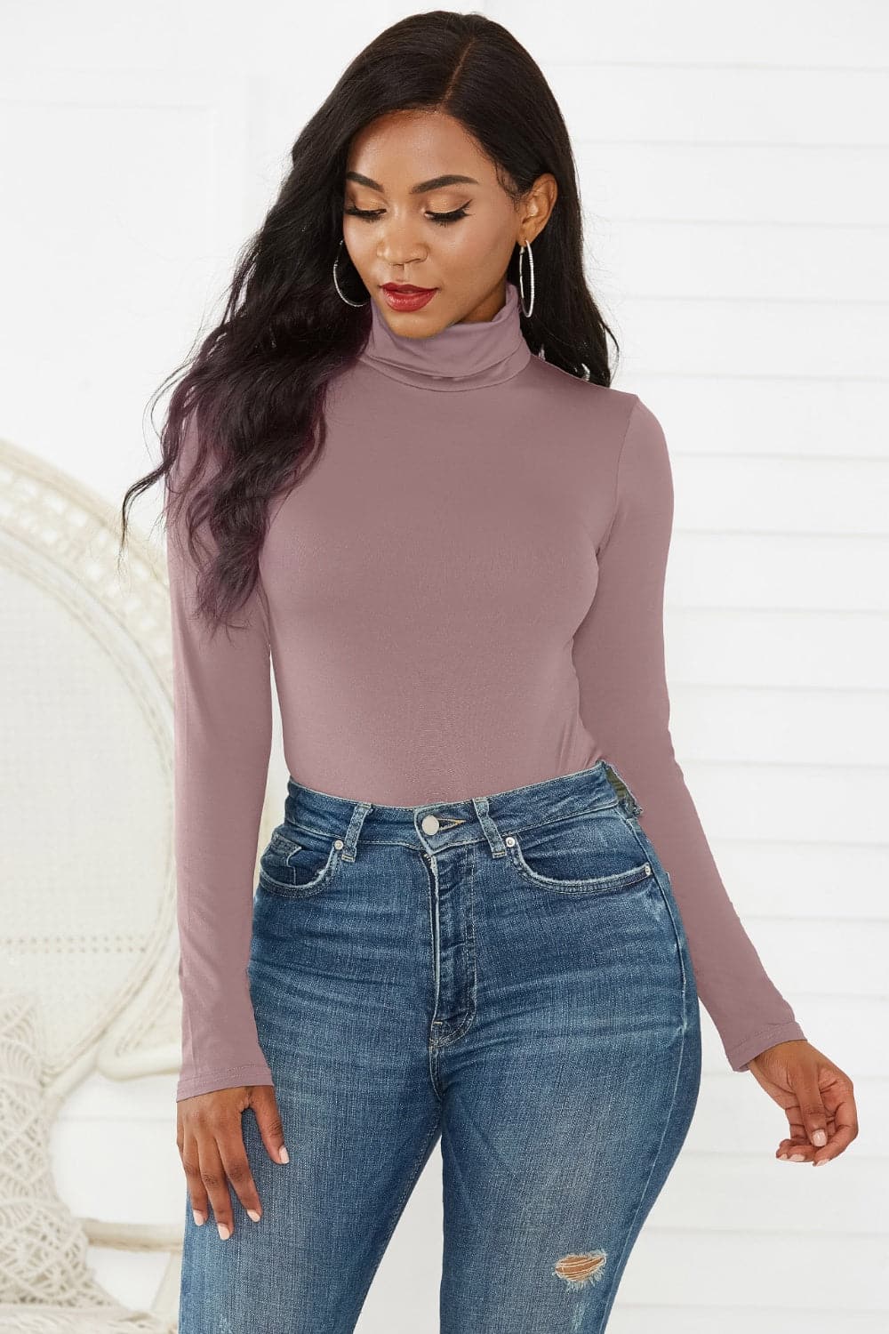 Turtleneck Long Sleeve Bodysuit.