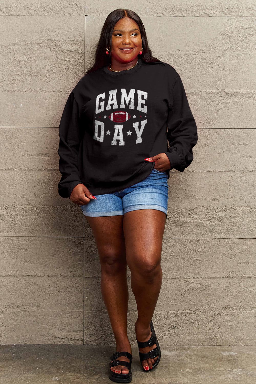 Simply Love Full Size GAME DAY Graphic Sweatshirt.