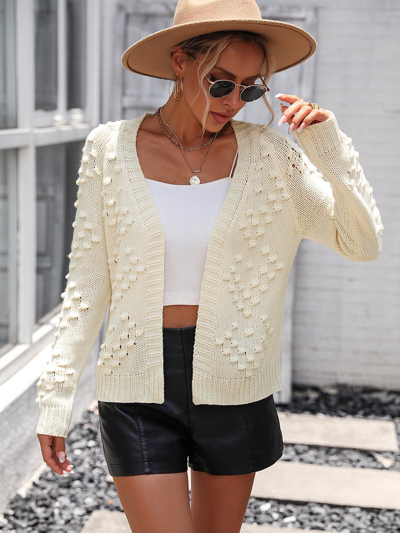 Open Front Long Sleeve Cardigan.