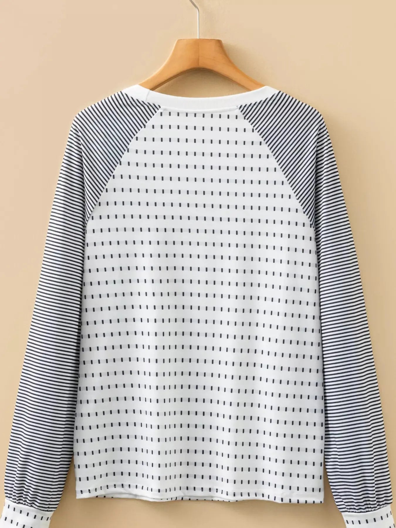 Stripe Raglan Patchwork Long Sleeve Top Simply Love