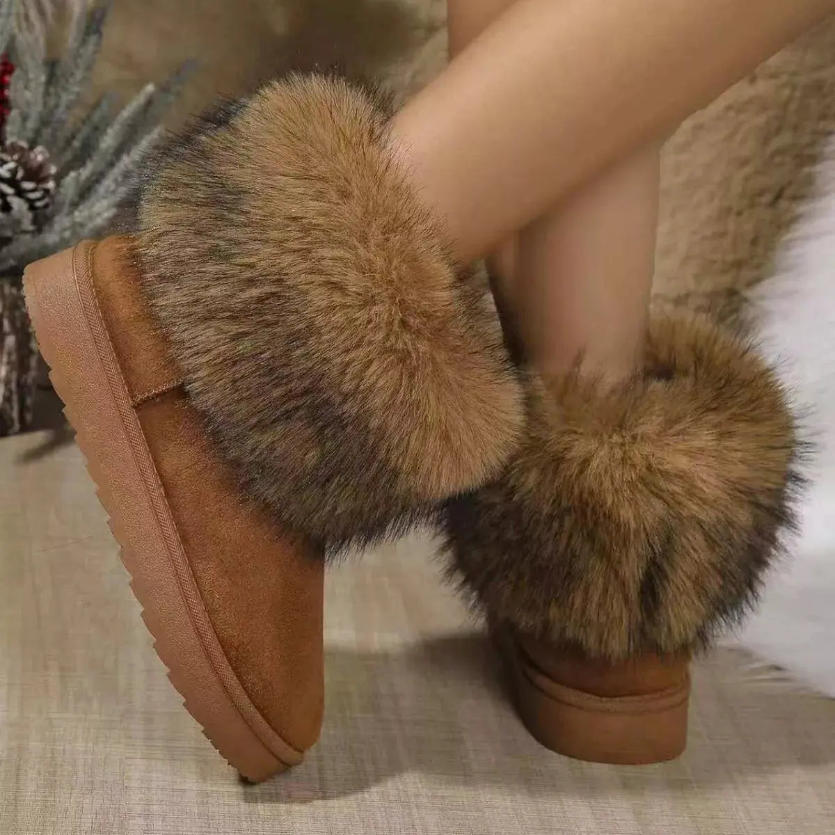 Fuzzy Trim Ankle Boots Simply Love