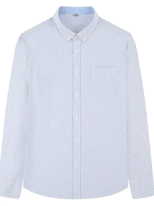 Men's Full Size Striped Button Up Long Sleeve Shirt Plus Size Simply Love
