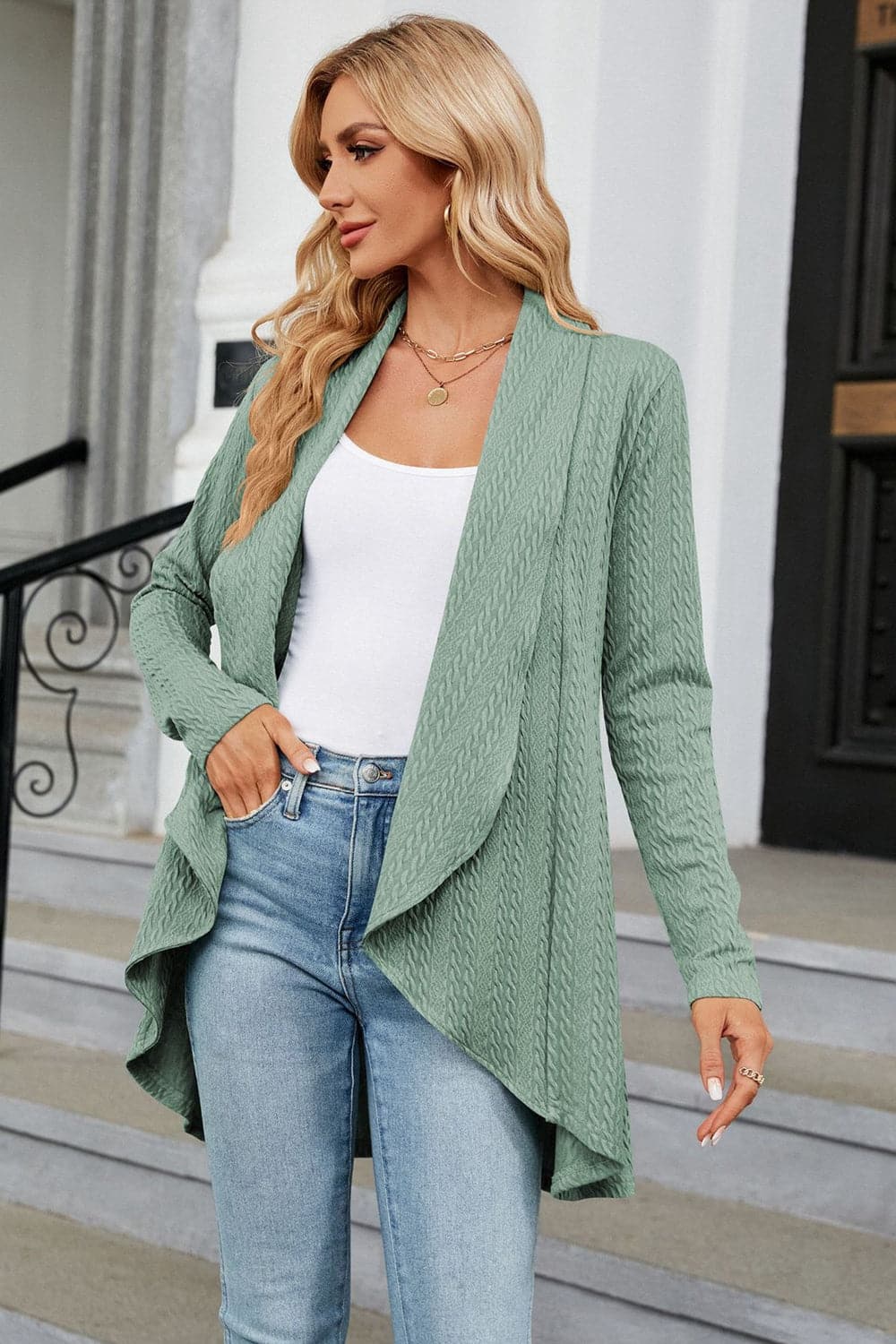 Open Front Long Sleeve Cardigan.