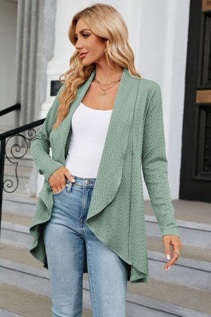 Open Front Long Sleeve Cardigan.