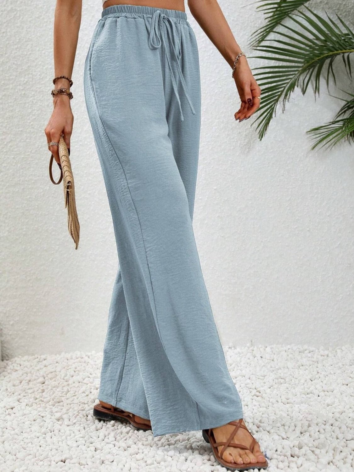 Wide Leg Drawstring Pants.