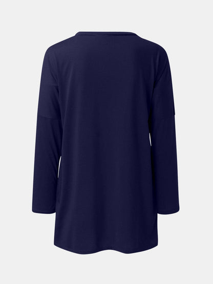 Full Size Round Neck Long Sleeve T-Shirt.