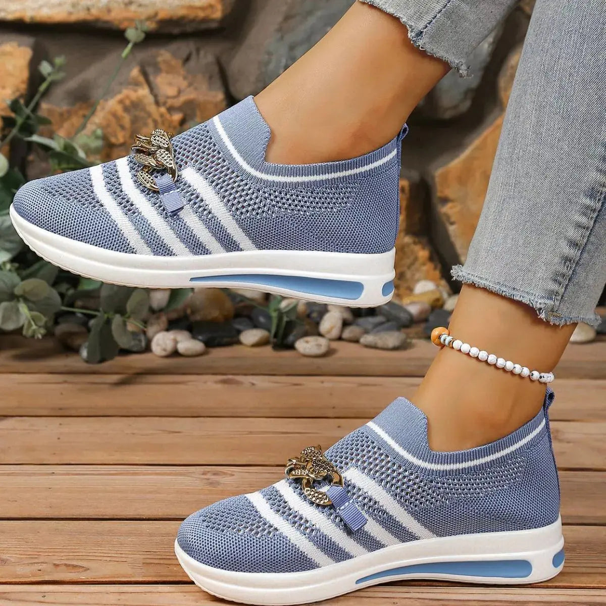 Round Toe Mesh Slip-Ons Simply Love