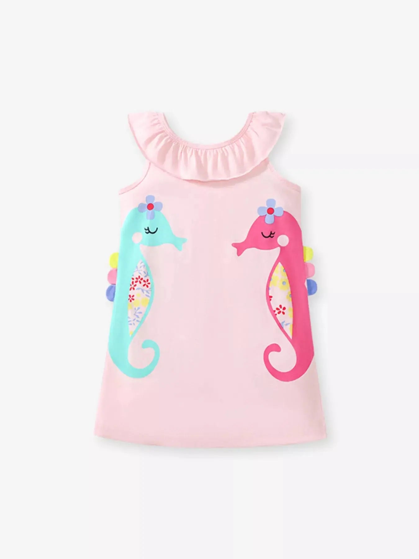 Children's Seahorse Ruffle Collar Sleeveless Dress Simply Love