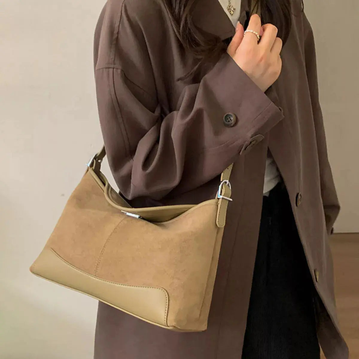 Suede Crossbody Bag with Adjustable Strap Simply Love