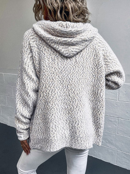 Zip-Up Hooded Sweater.