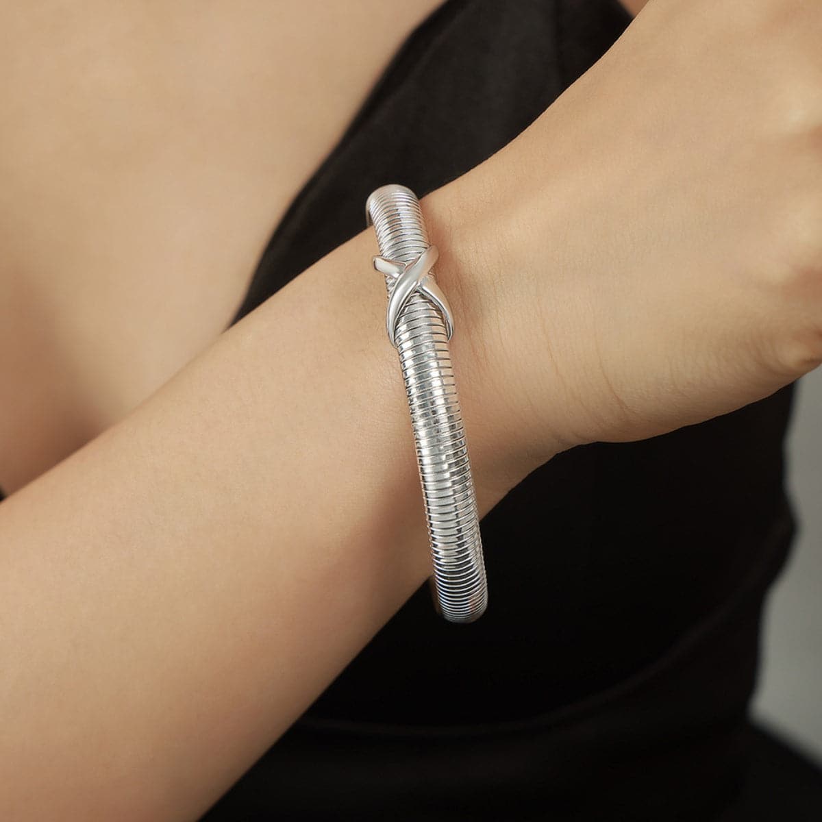 Titanium Steel Spring Shape Bracelet.