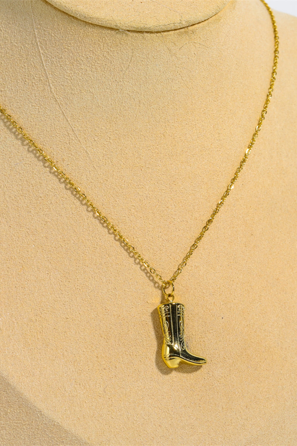 Cowboy Boot Pendant Stainless Steel Necklace Coco’s Tee Boutique