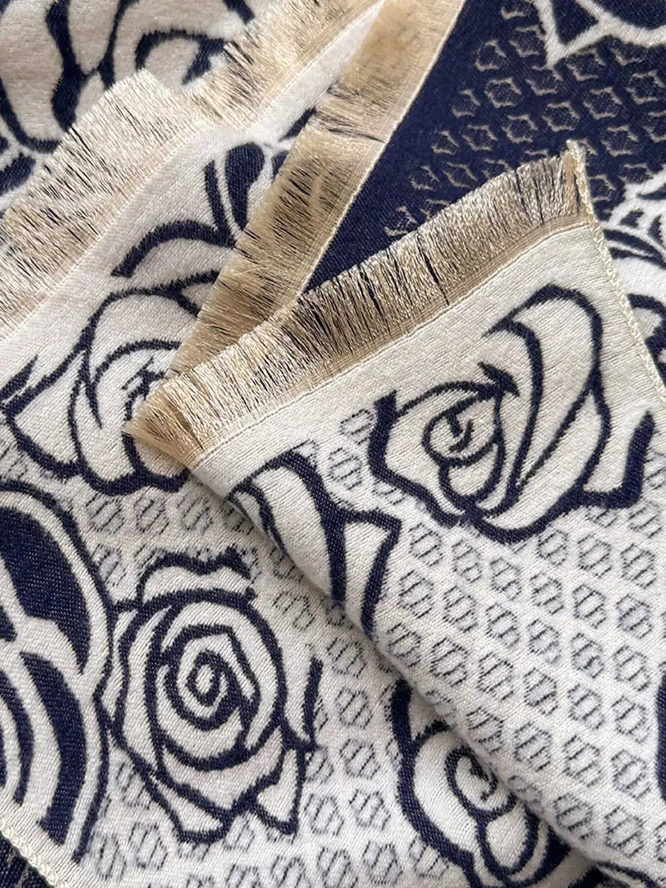 Rose Pattern Warm Scarf Simply Love