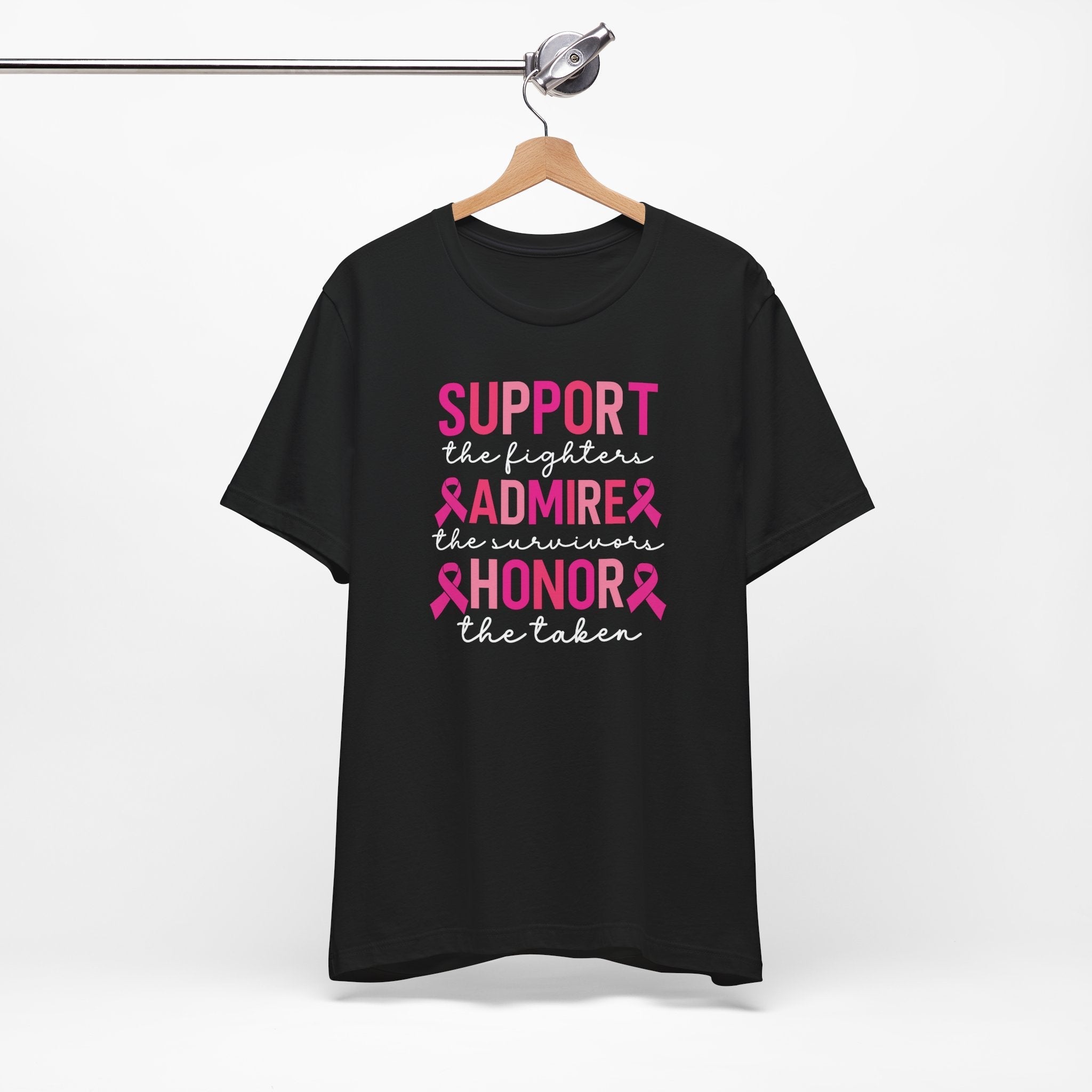 Support Honor Admire Cancer Awareness Tee Unisex Short Sleeve Shirt For Fighters Survivors And The Taken Coco’s Tee Boutique