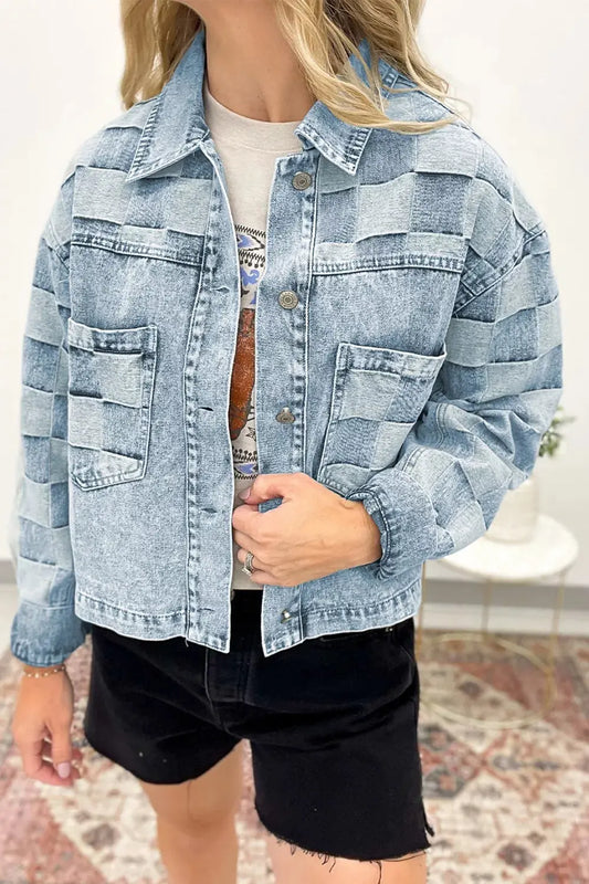 Button Up Wash Denim Jacket Simply Love