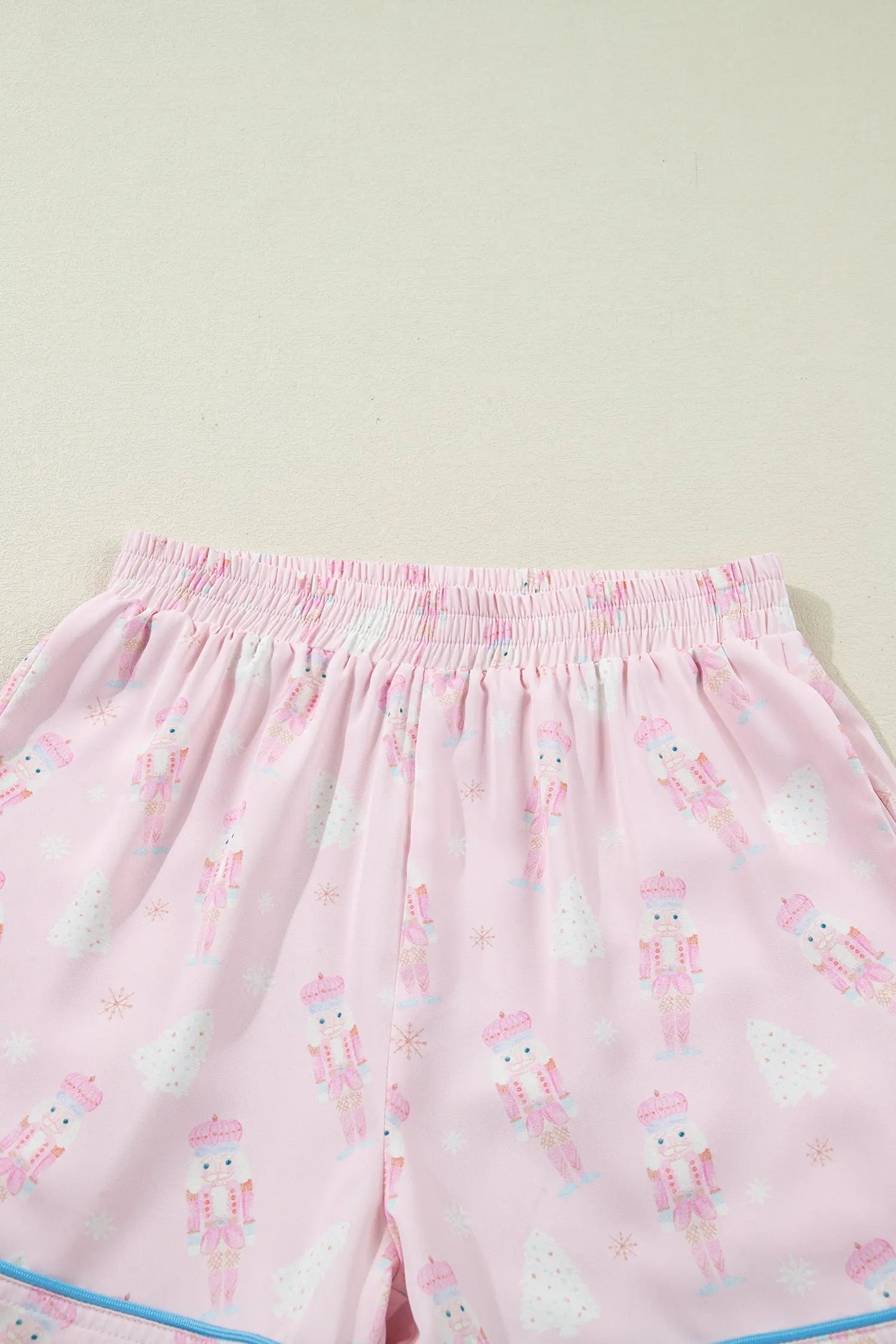 Pink Bow Tie Front Christmas Nutcracker Pajama Set With Long Sleeve Top Dear-Lover Dropshipping