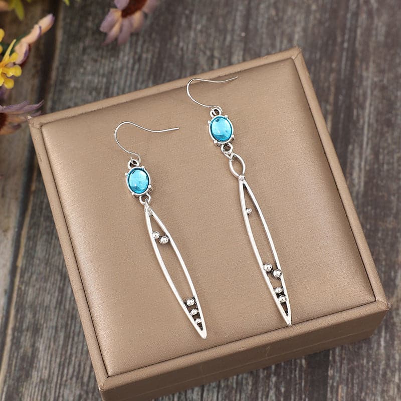 Alloy Rhinestone Asymmetric Earrings.