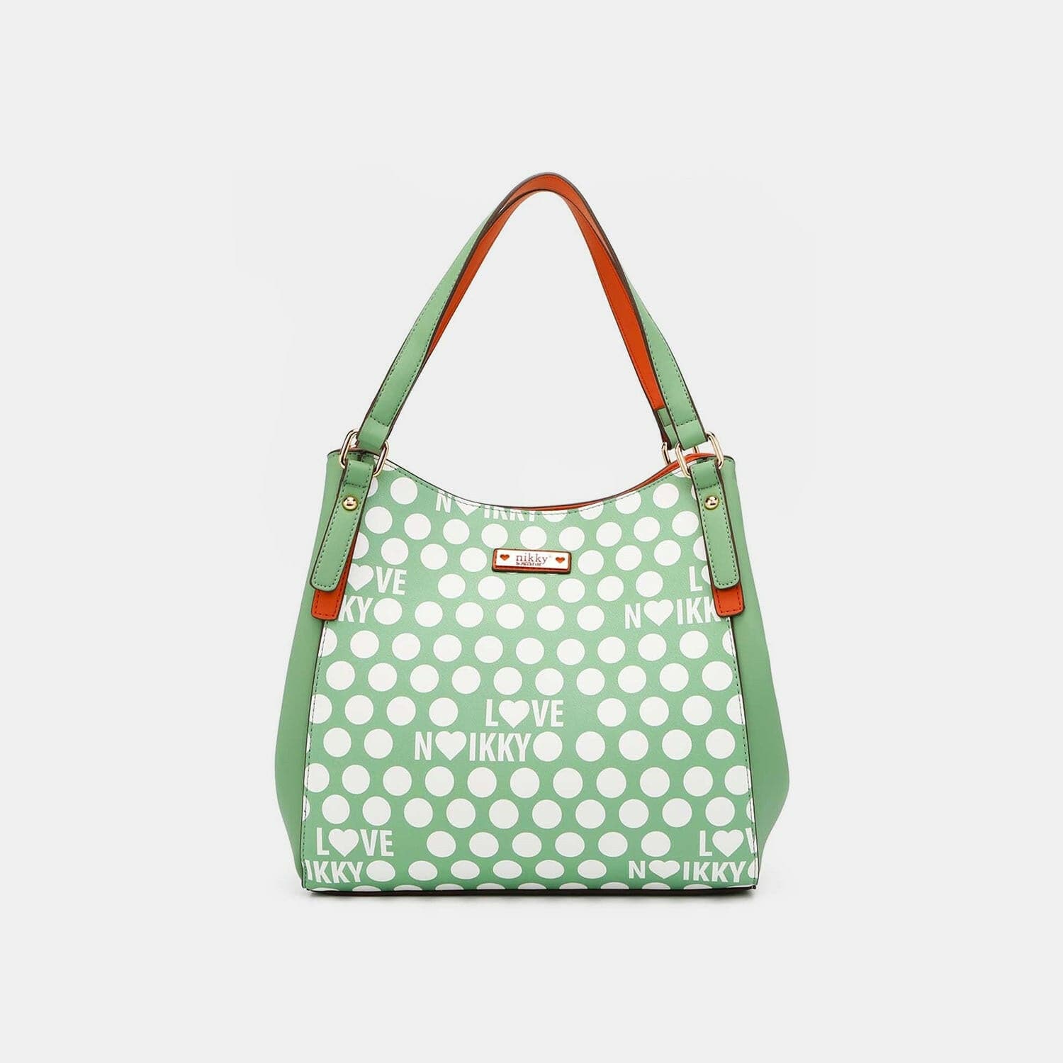 Nicole Lee USA Contrast Polka Dot Handbag.