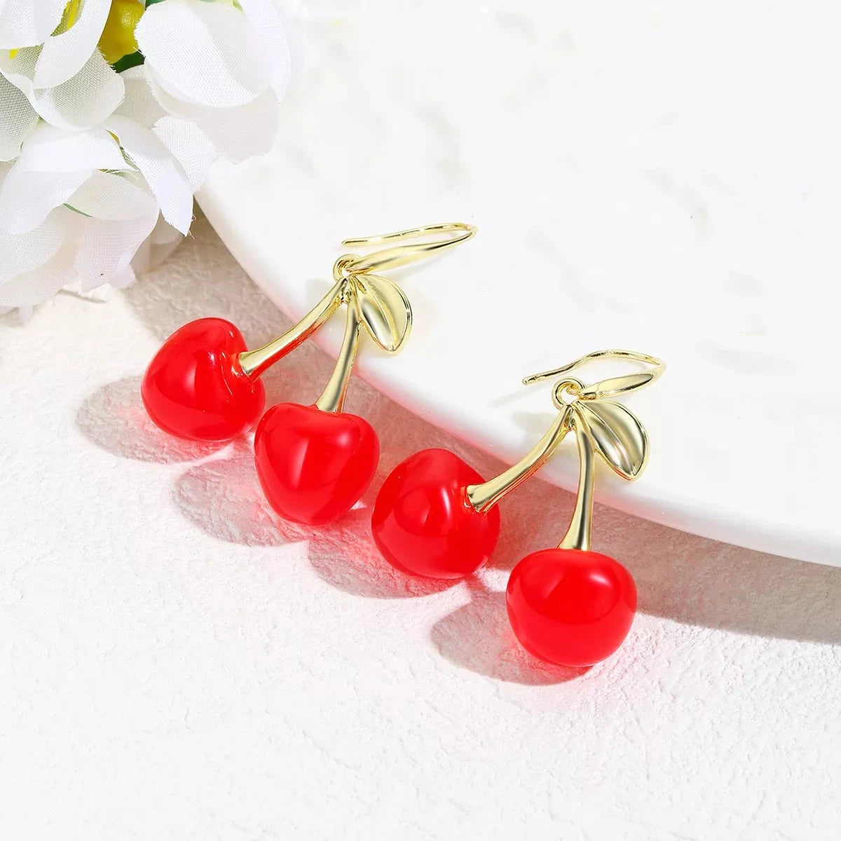 18K Gold-Plated Cherry Earrings Coco’s Tee Boutique