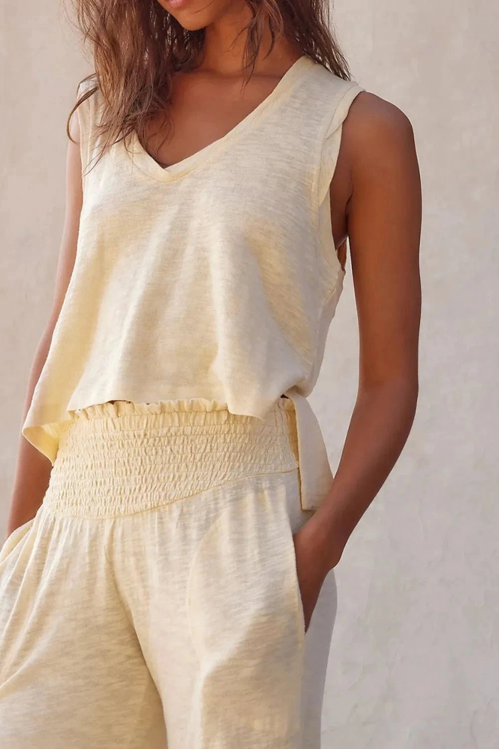 Simply Love: Smocked Waist Tank & Pants Set Simply Love