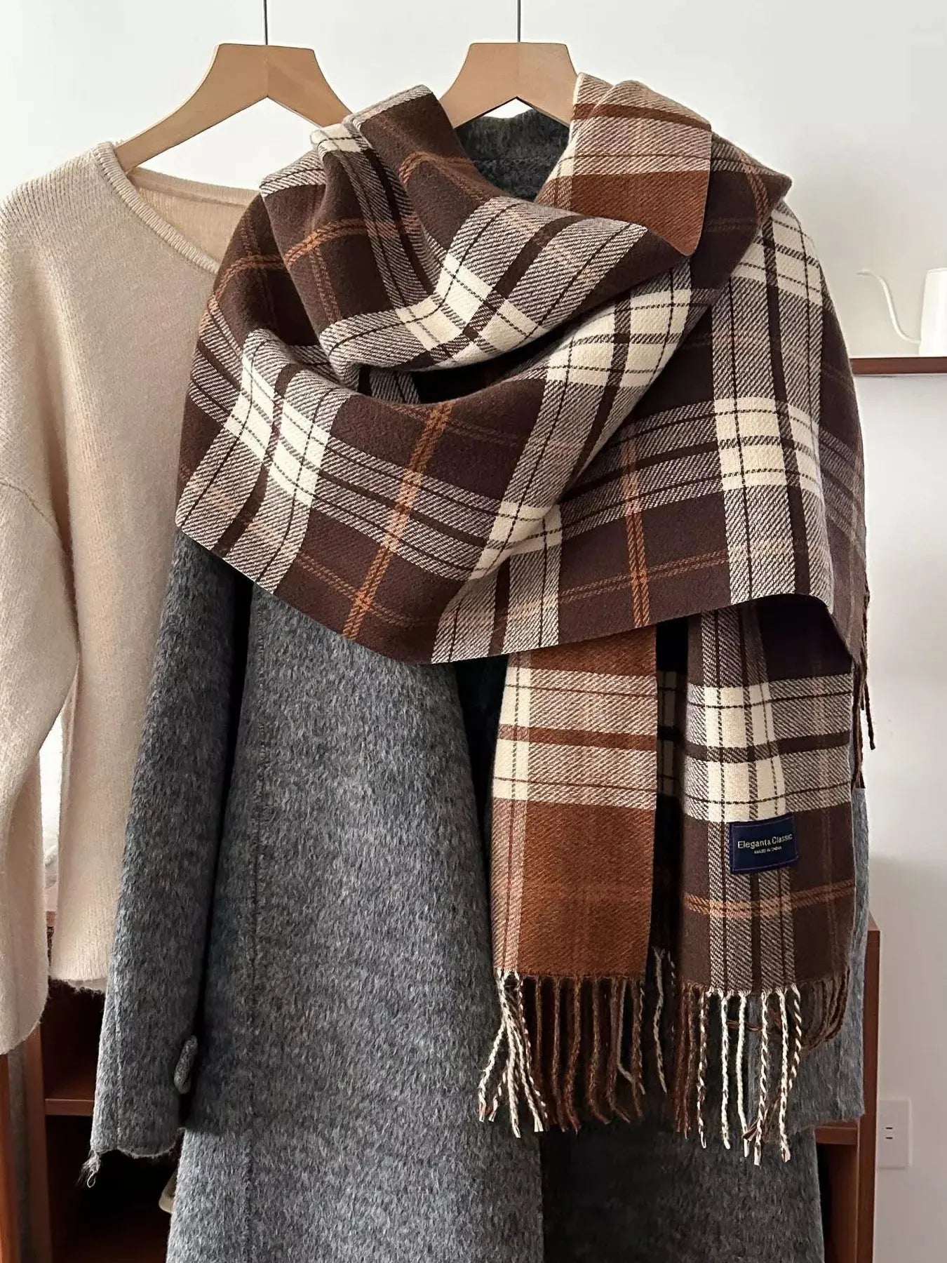 Classic Fringe Plaid Scarf Simply Love