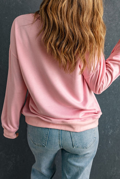 Graphic Round Neck Long Sleeve Sweatshirt.