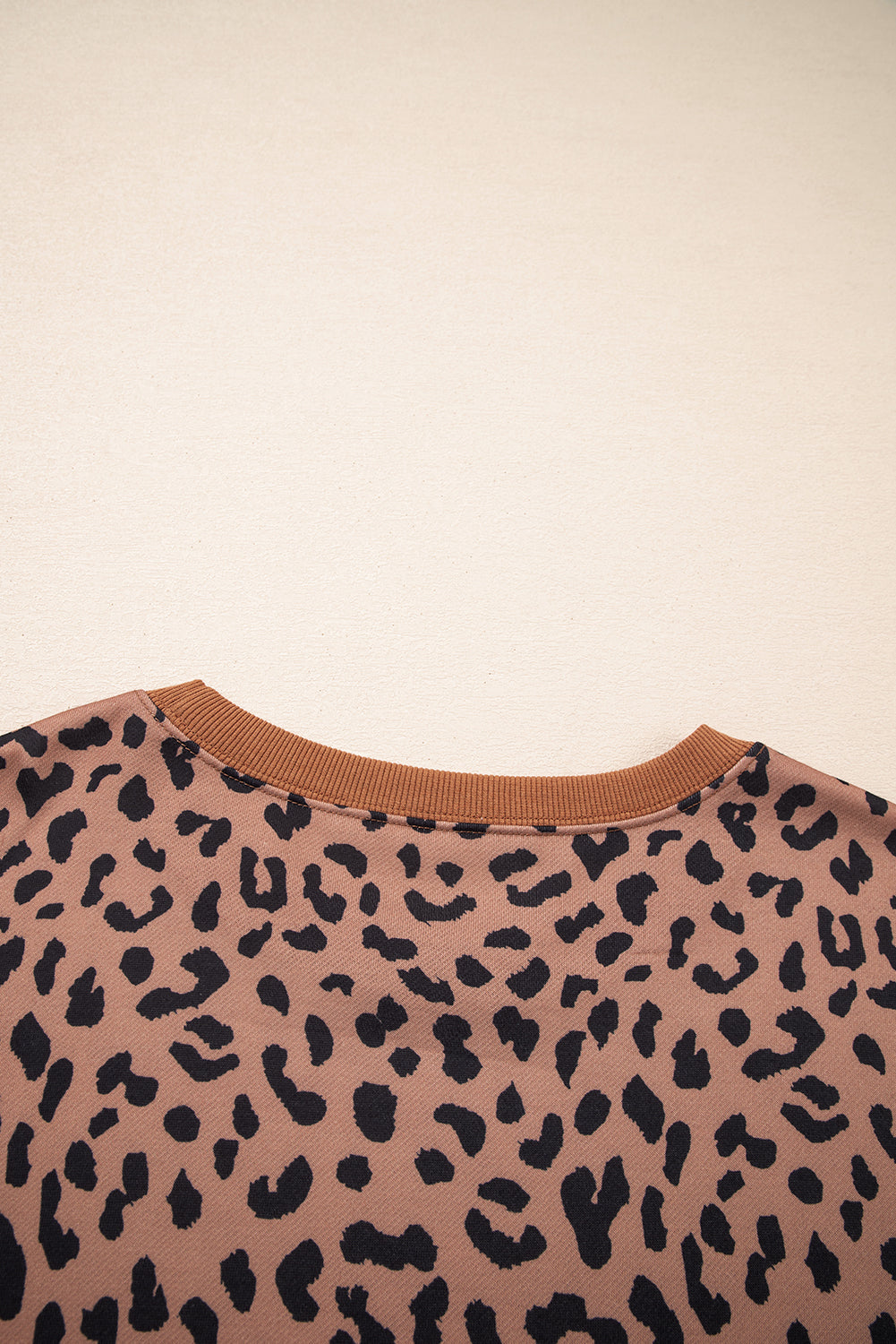 Khaki Leopard Patchwork Striped Loose Plus Size Sweatshirt Dear-Lover Dropshipping