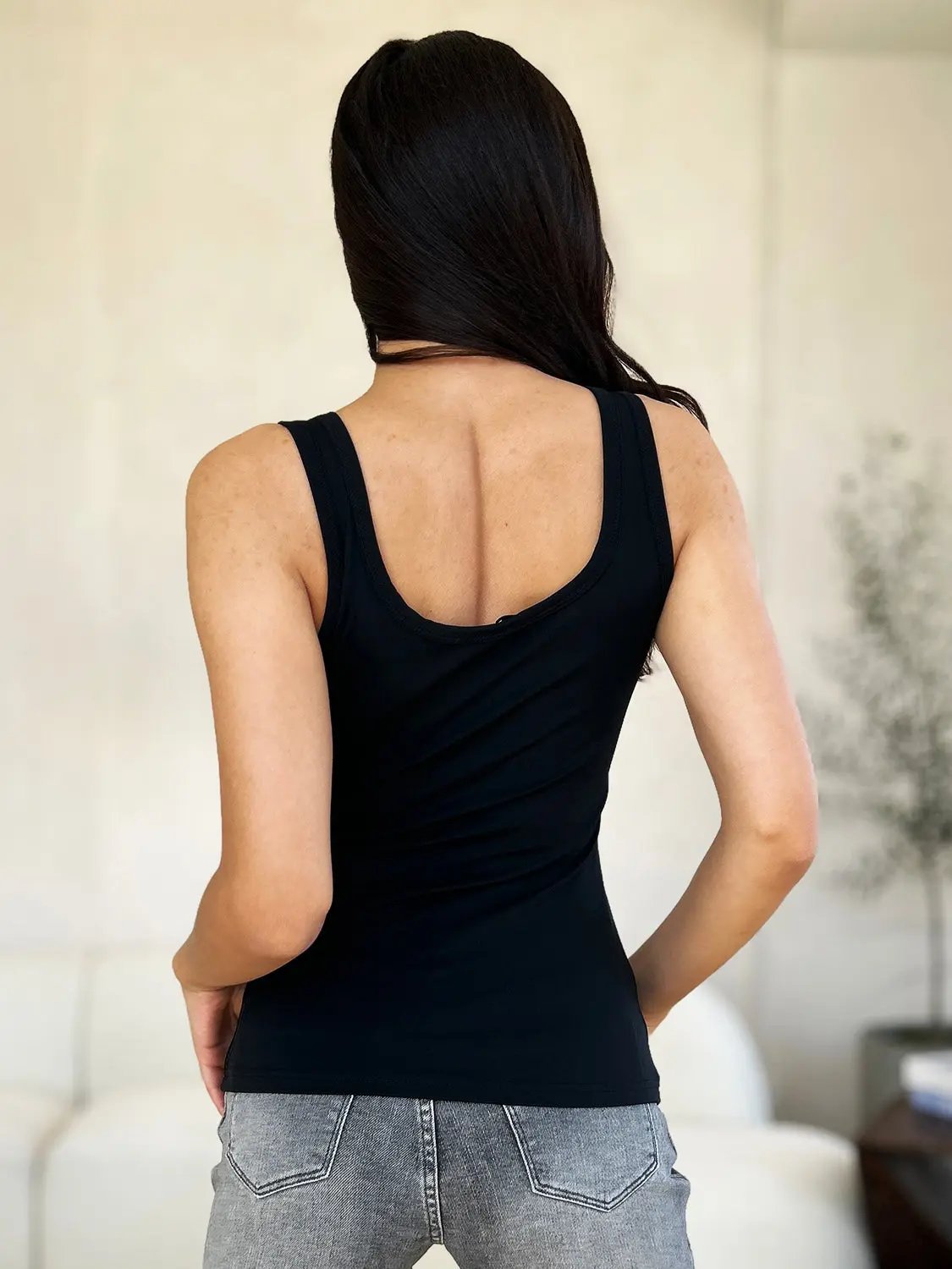 Basic Bae Full Size Square Neck Wide Strap Tank - Love Salve