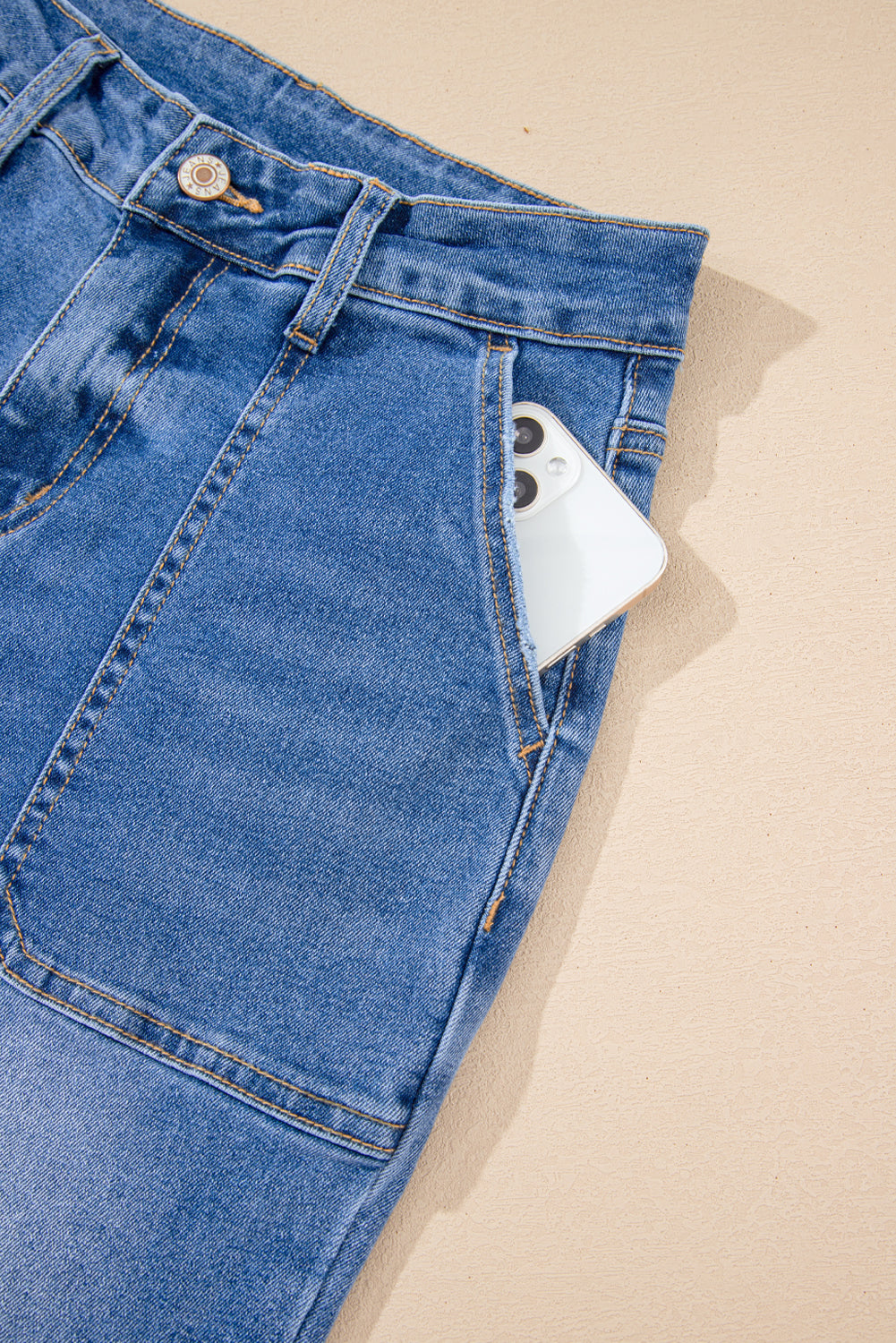 Sky Blue Cropped High Rise Wide Leg Jeans Love Salve