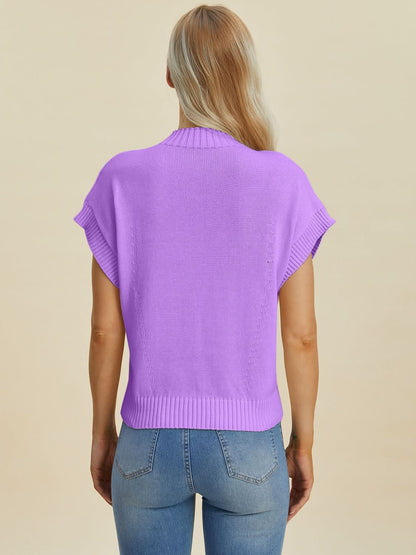 Double take mock neck sweater