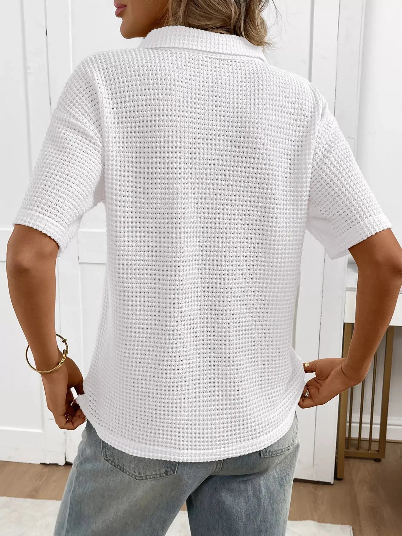 Striped Knit Short Sleeve Top Simply Love