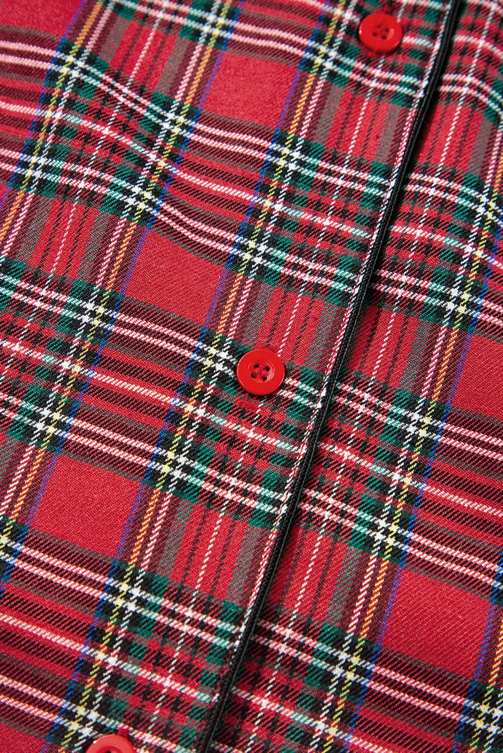 Cozy plus size red plaid lounge set - Love Salve 