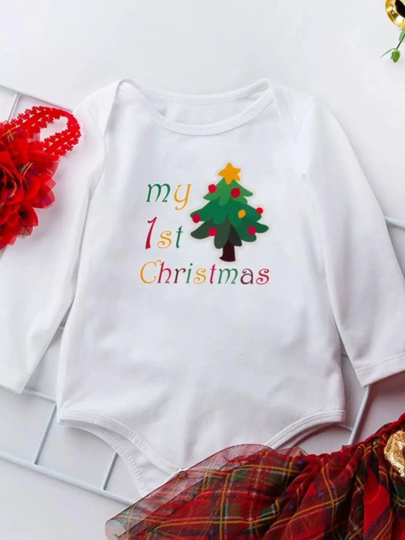 Children's Christmas Santa Baby Outfit Set with Headband Simply Love