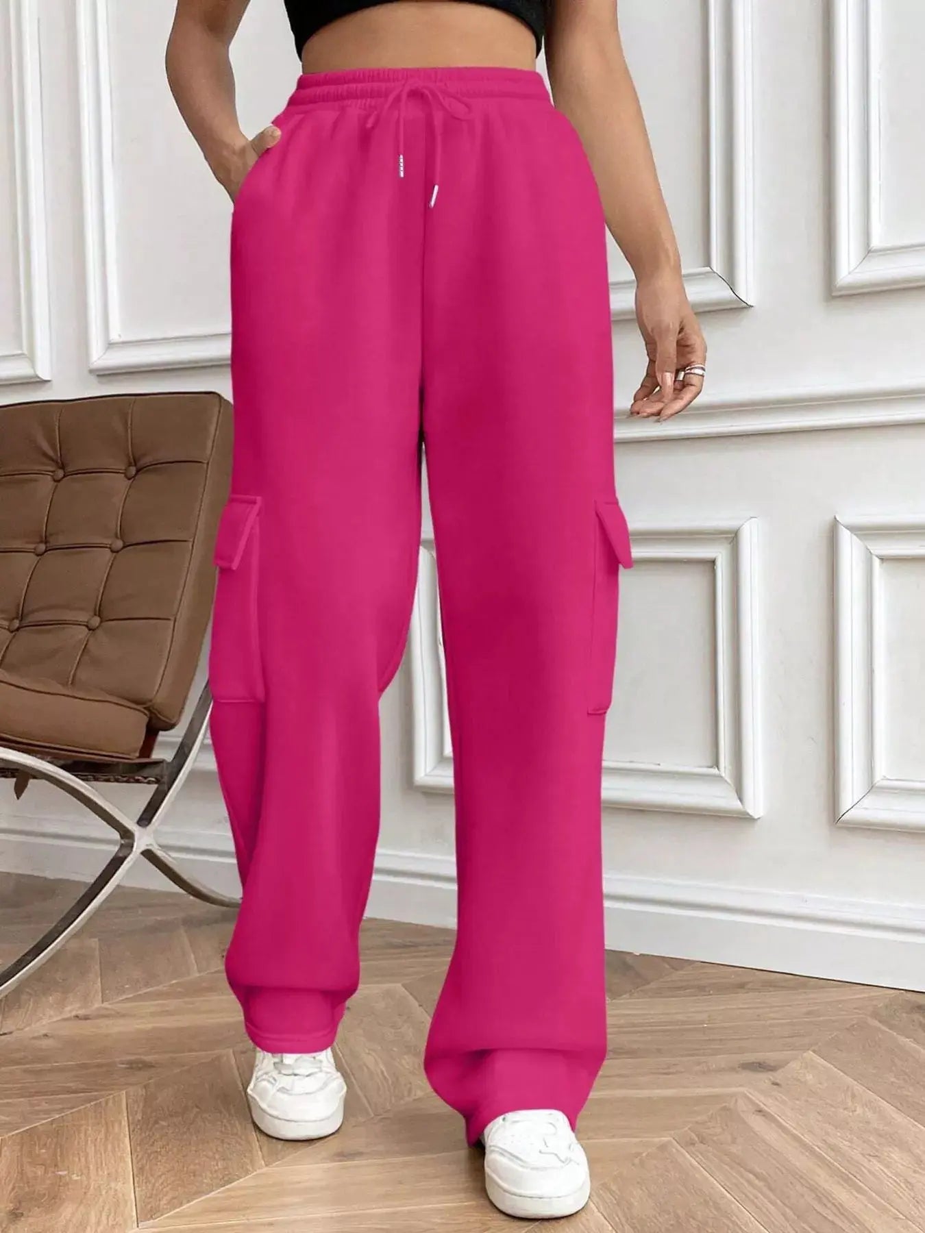 Relaxed Fit Pants with Drawstring Waist Simply Love